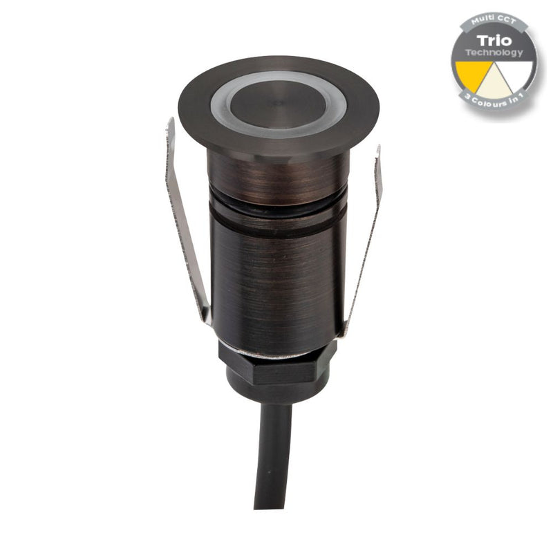 EMIT-25 LED Micro Ring Inground Light 12/24V 1W Tri Colour Antique Brass - 10038