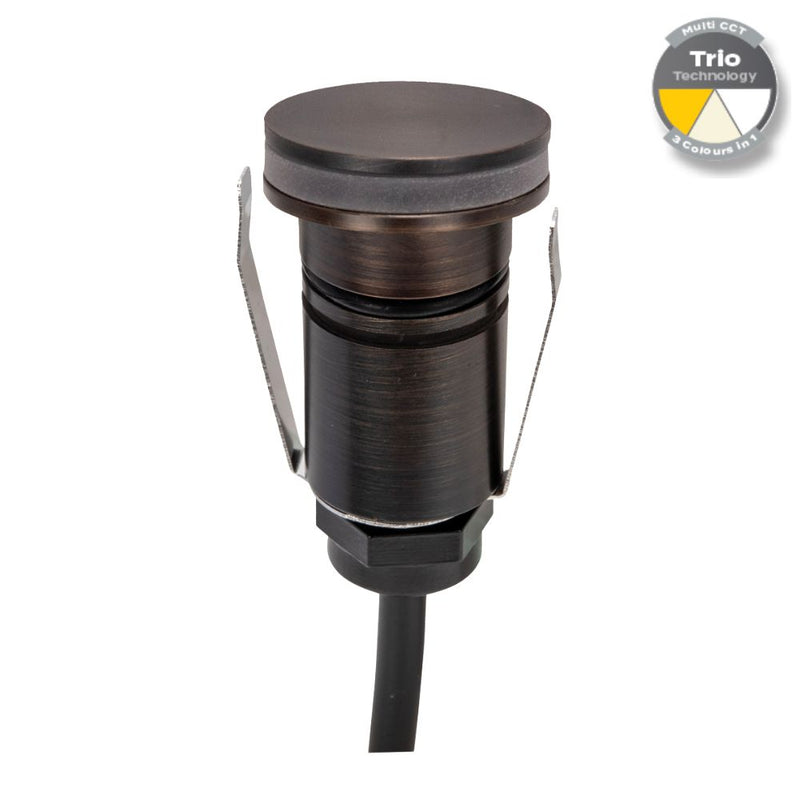 EMIT-25 LED Micro Halo Inground Light 12/24V 1W Tri Colour Antique Brass - 10037