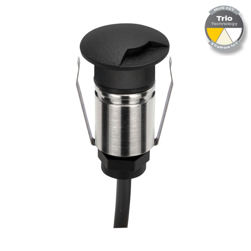 EMIT-25 LED Micro 1-Way Inground Light 12/24V 1W Tri Colour Black - 10003