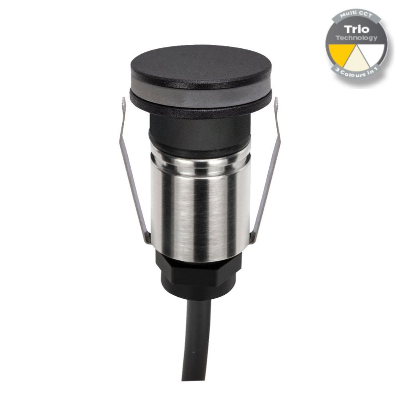 EMIT-25 LED Micro Halo Inground Light 12/24V 1W Tri Colour Black - 10007