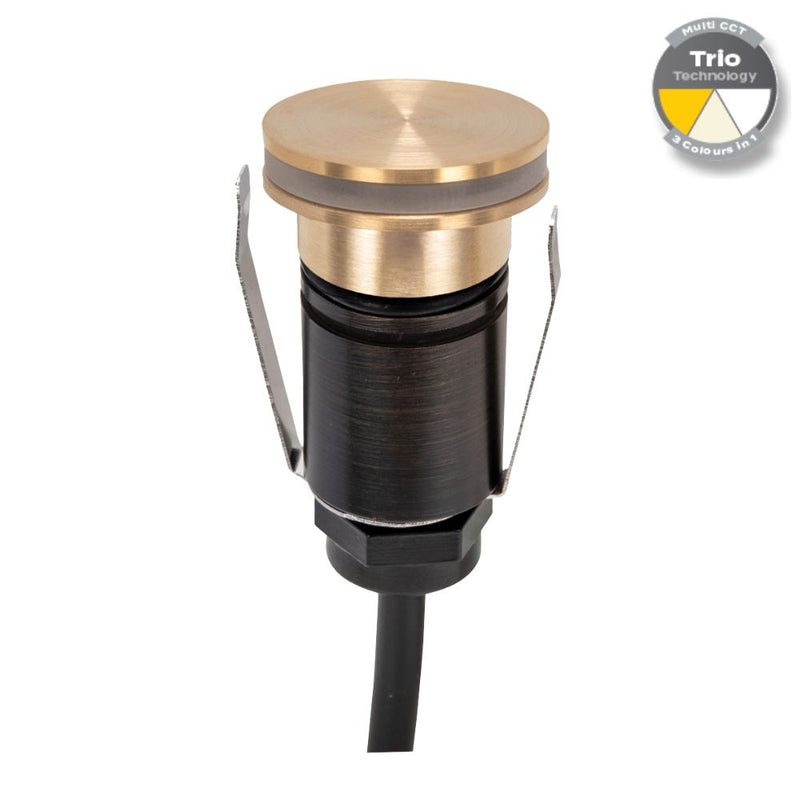 EMIT-25 LED Micro Halo Inground Light 12/24V 1W Tri Colour Brushed Brass - 10027