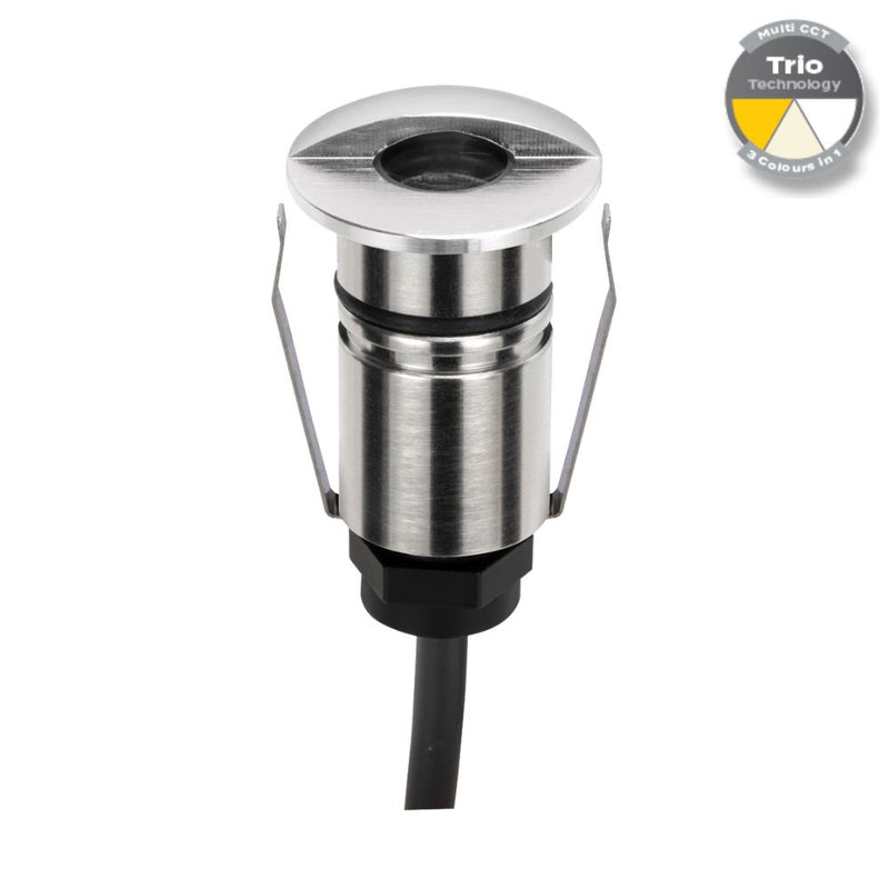EMIT-25 LED Micro Eyelid Inground Light 12/24V 1W Tri Colour Stainless Steel - 10012