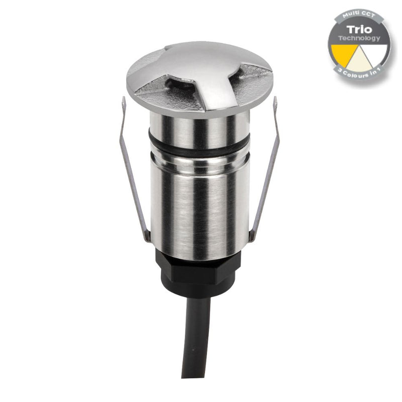 EMIT-25 LED Micro 3-Way Inground Light 12/24V 1W Tri Colour Stainless Steel - 10015