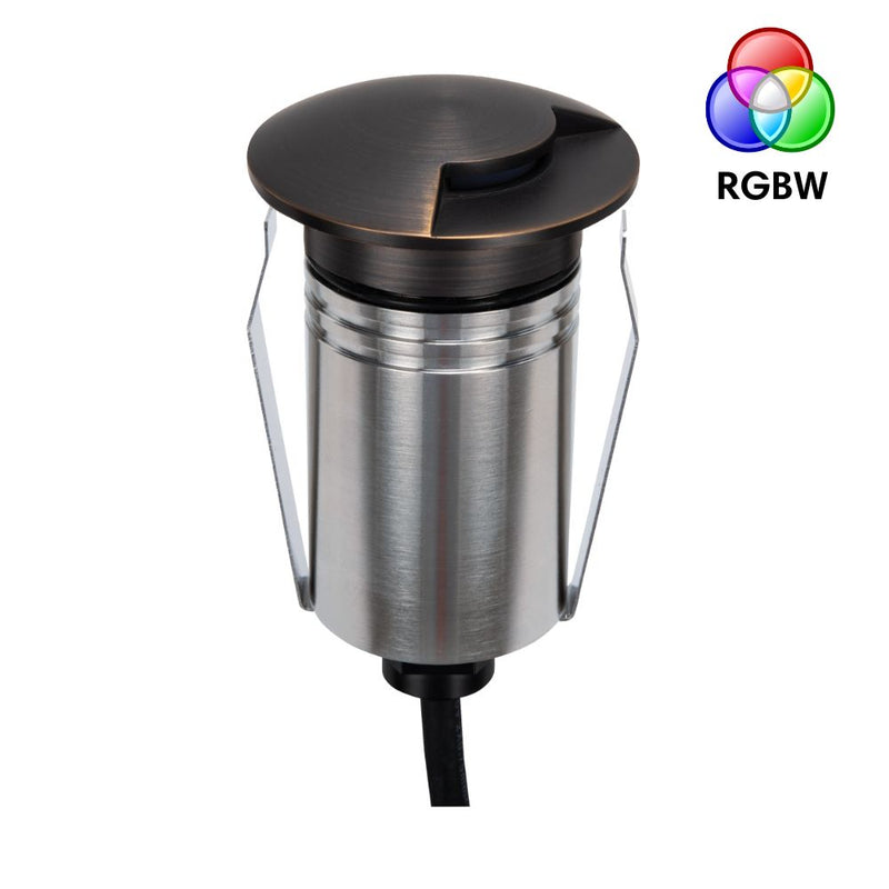 EMIT-55 LED 1-Way Mini Inground Light 24V 2.5W RGBW Antique Brass - 10160