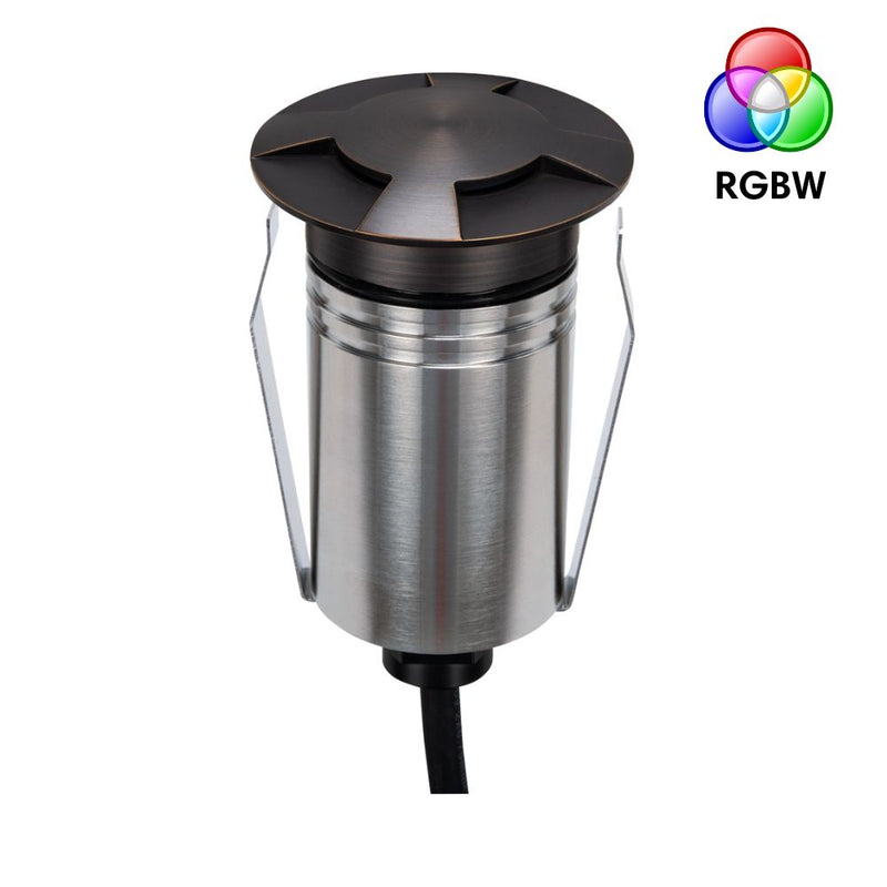 EMIT-55 LED 4-Way Mini Inground Light 24V 2.5W RGBW Antique Brass - 10163