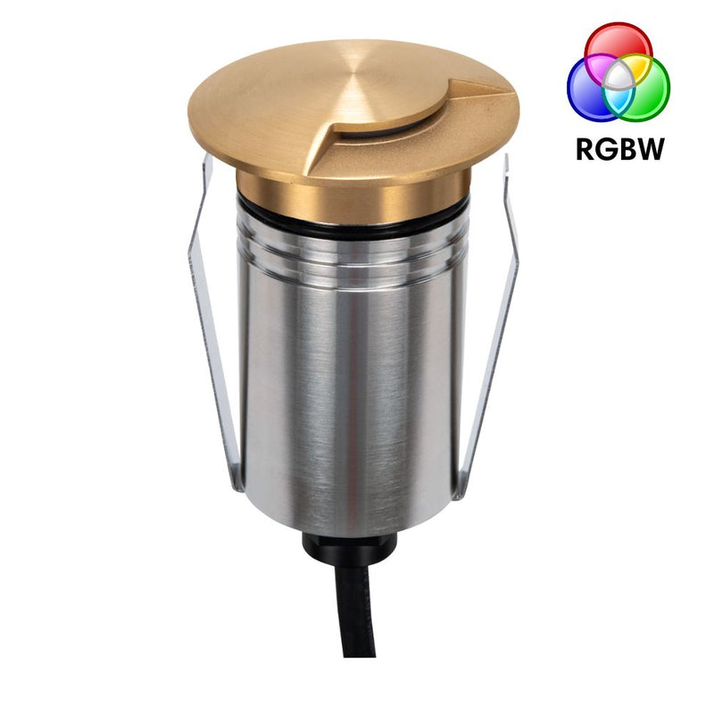 EMIT-55 LED 1-Way Mini Inground Light 24V 2.5W RGBW Brushed Brass - 10150