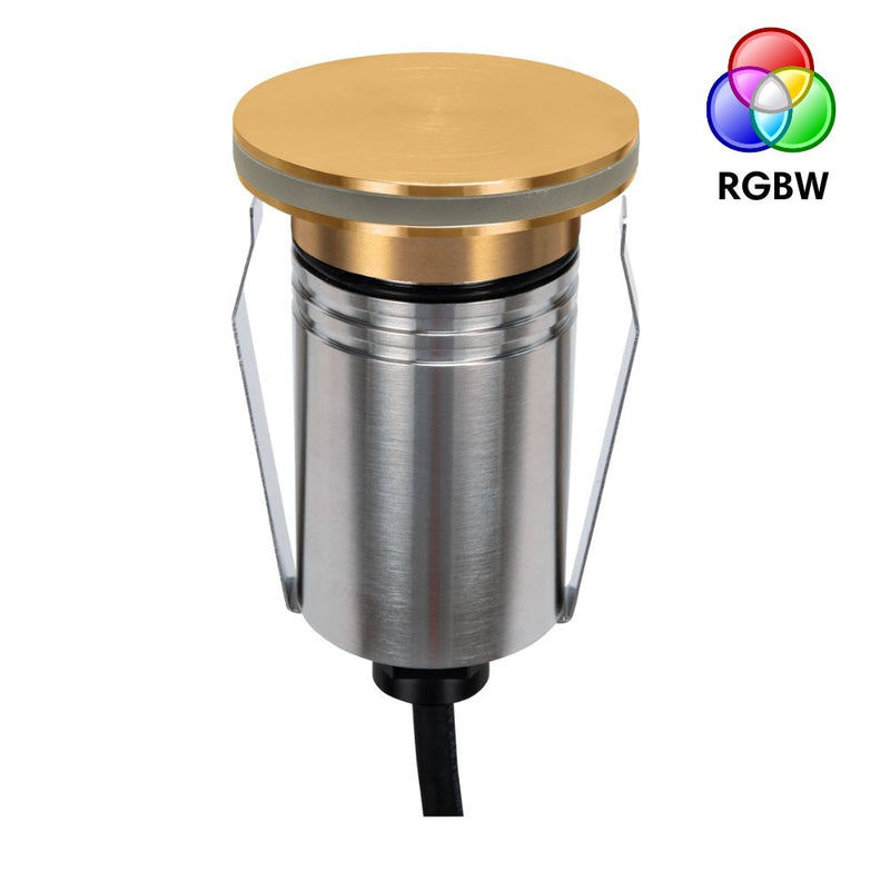 EMIT-55 LED Halo Mini Inground Light 24V 2.5W RGBW Brushed Brass - 10154