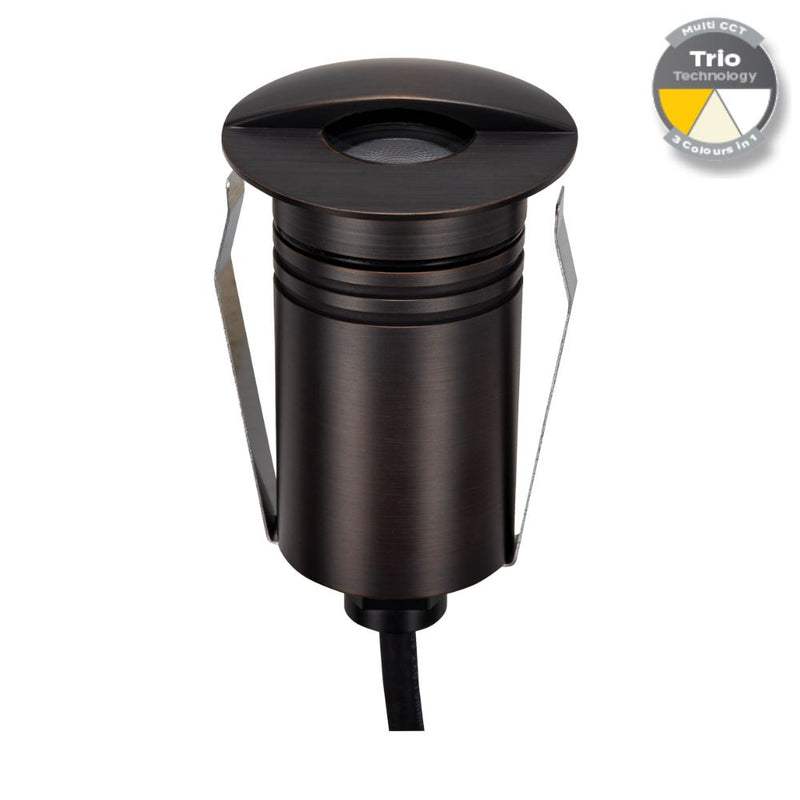 EMIT-55 LED Mini Eyelid Inground Light 12/24V 2.5W Tri Colour Antique Brass - 10119