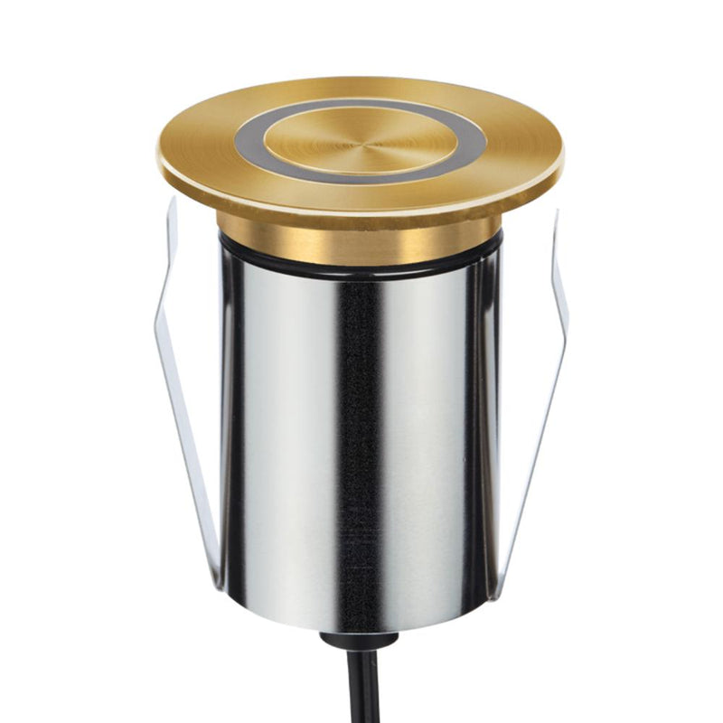EMIT-85 LED Ring Inground Light 24V 6W RGBW Brushed Brass - 10243
