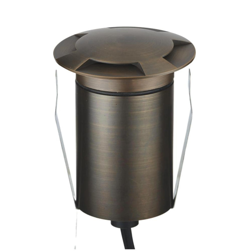 EMIT-85 LED 4-Way Inground Light 12/24V 4W/6W Tri Colour Antique Brass - 10211