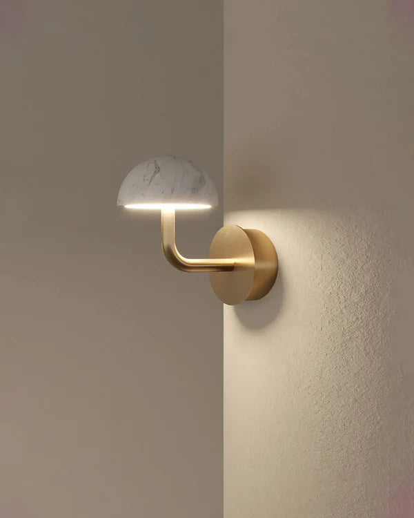 Dussa LED Wall Light 9W 2700k Matte Brass & White - ARO.A1307/ORO-BCO