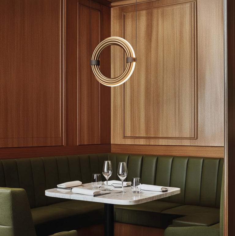 Elli LED Pendant 5W 2700K Antique Gold & Opal - ARO.C1311/S/ORO