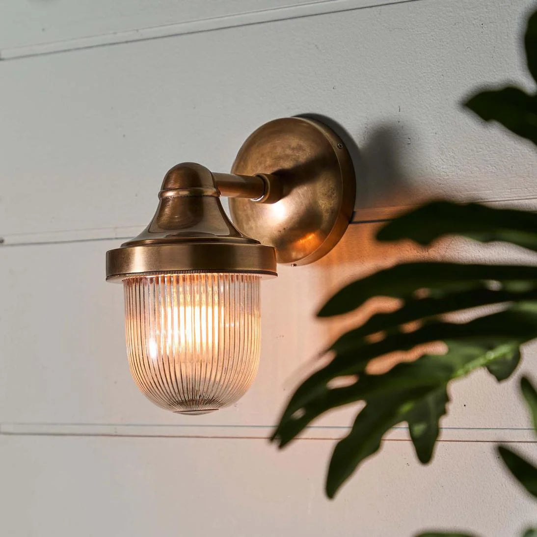 Jade Outdoor Wall Light Brass & Clear - ELPIM31070AB
