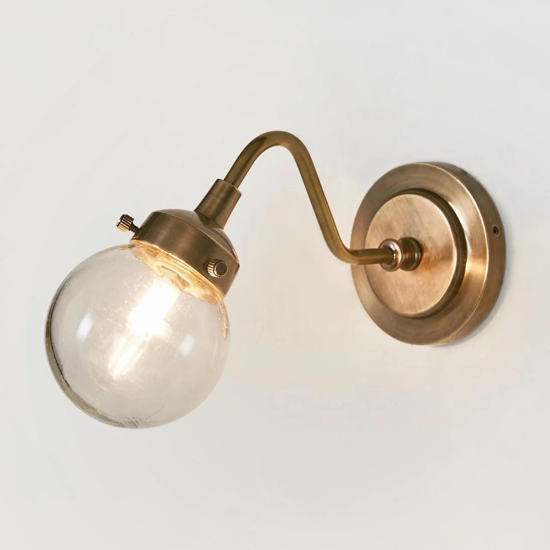 Beacon Outdoor Wall Light Clear & Antique Brass - ELPIM31197AB