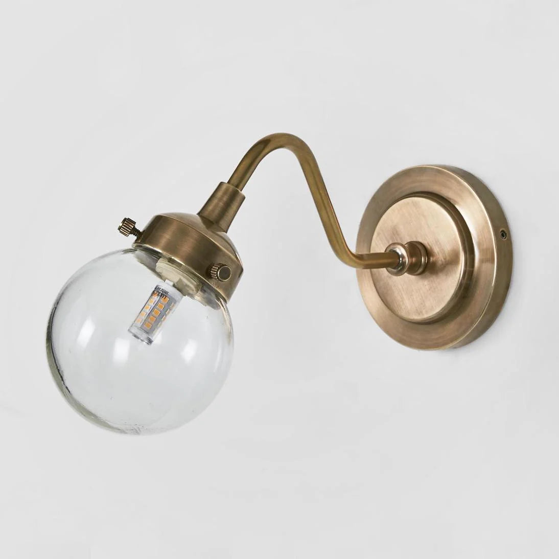 Beacon Outdoor Wall Light Clear & Antique Brass - ELPIM31197AB