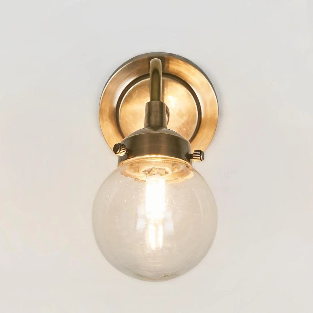 Beacon Outdoor Wall Light Clear & Antique Brass - ELPIM31197AB