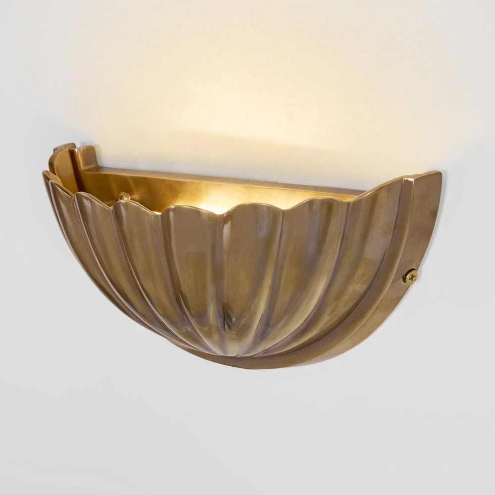 Half Moon Large Shell Shade Wall Light Brass - ELPIM31675AB