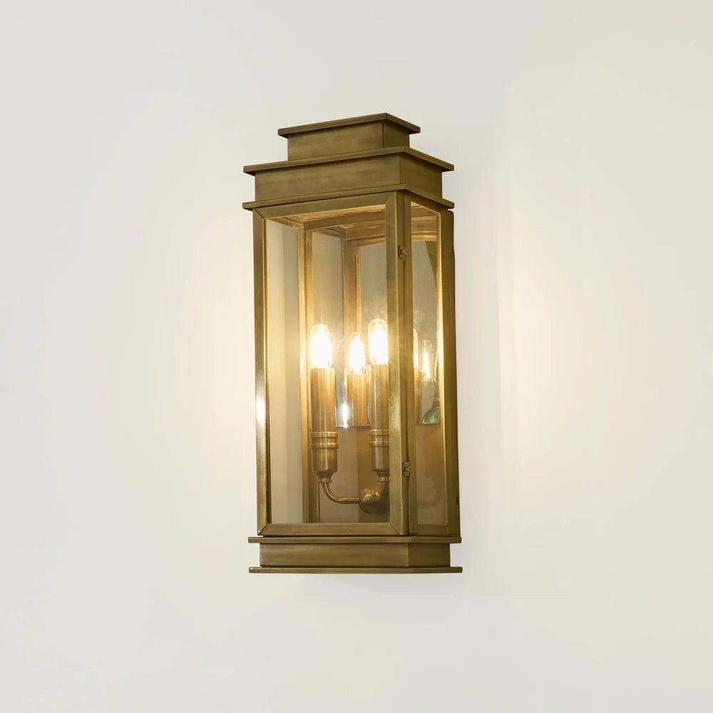 Regent Outdoor Wall Light Antique Brass - ELPIM32230AB