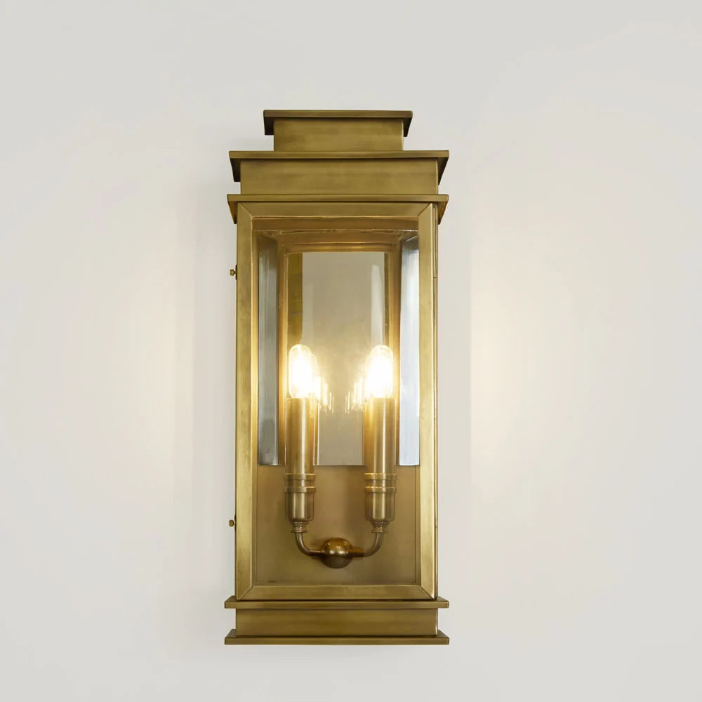 Regent Outdoor Wall Light Antique Brass - ELPIM32230AB
