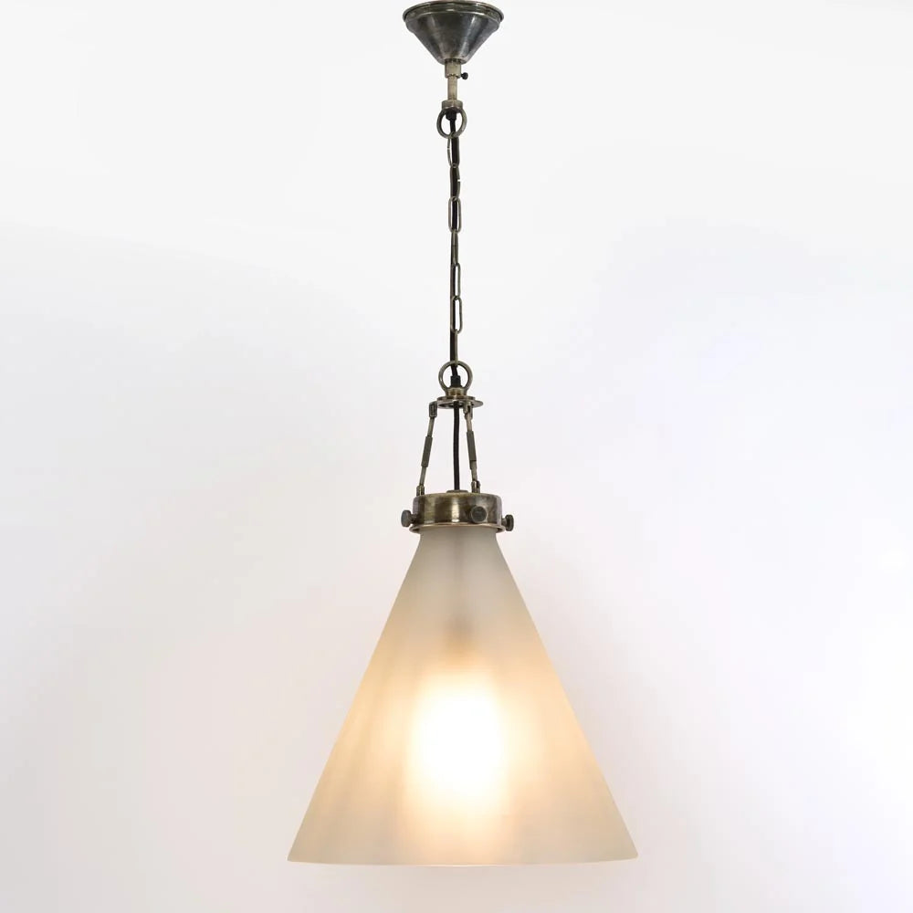 Gadsden Ceiling Pendant Large Silver With Frosted Glass - ELPIM59001AS