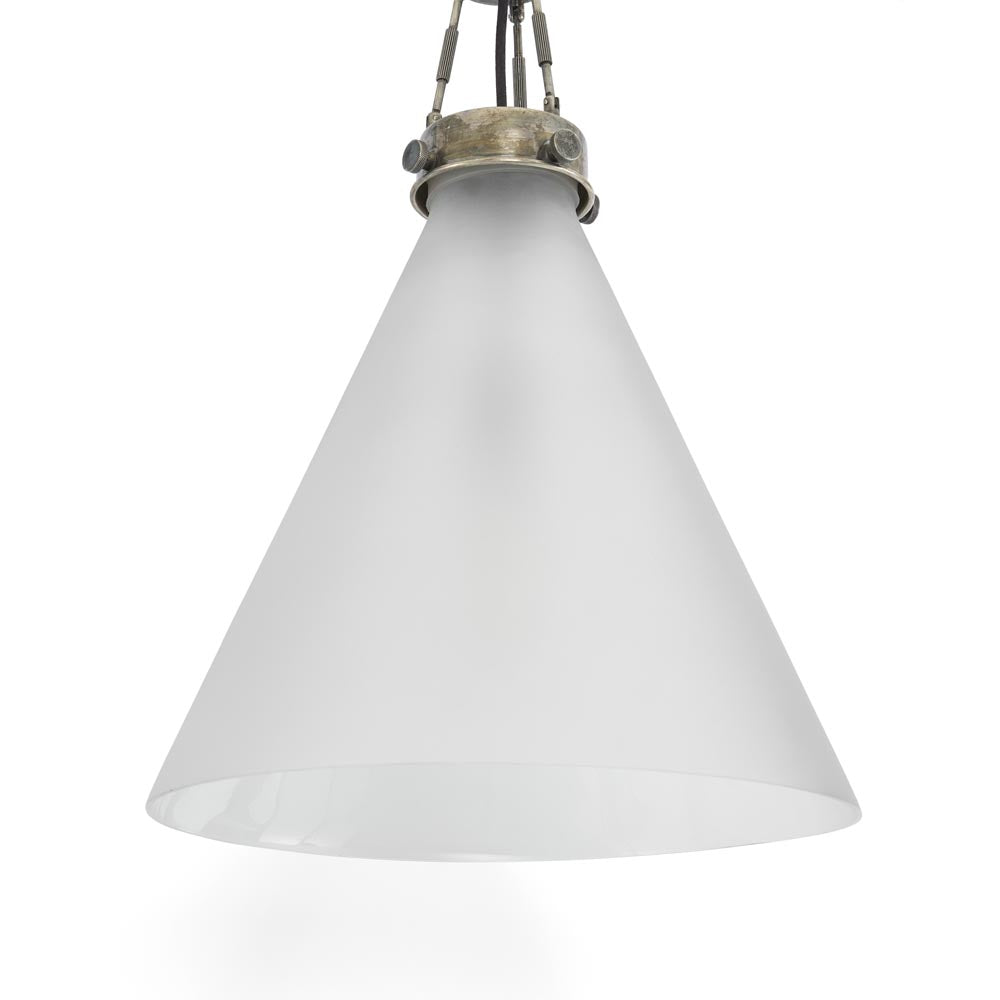 Gadsden Ceiling Pendant Large Silver With Frosted Glass - ELPIM59001AS