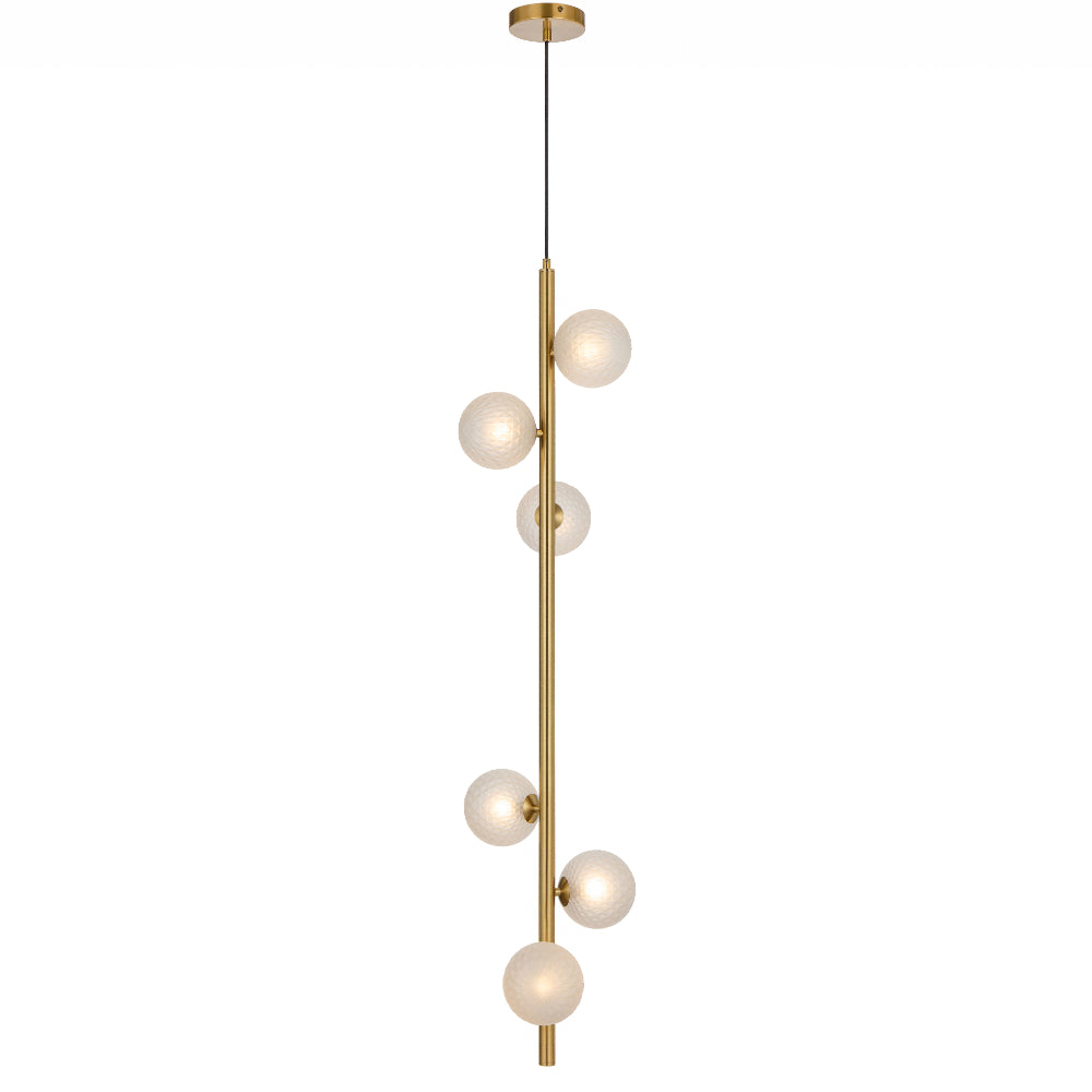 Elson 6 Light Pendant Antique Gold & Frost - ELSON PE06-AGFRT