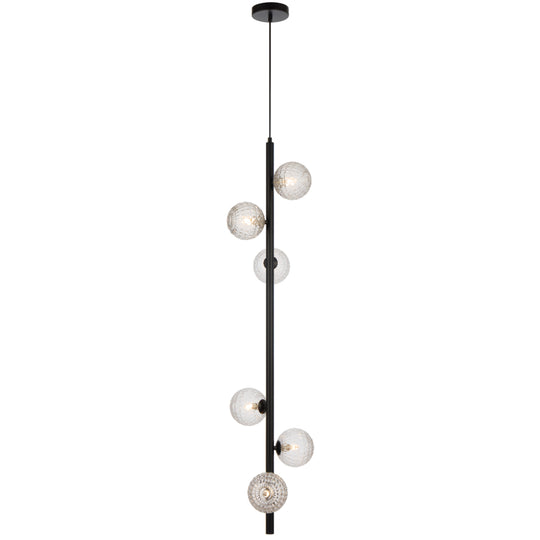 Elson 6 Light Pendant Black & Clear - ELSON PE06-BKCLP