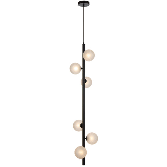 Elson 6 Light Pendant Black & Frost - ELSON PE06-BKFRT