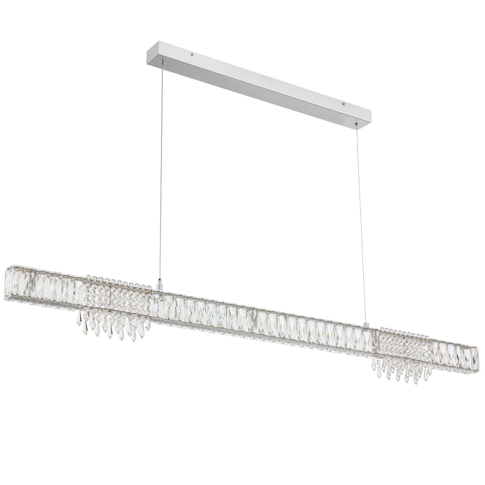 Erika LED Pendant 28W Tri Colour Chrome & Crystal - ERIKA PE-CH