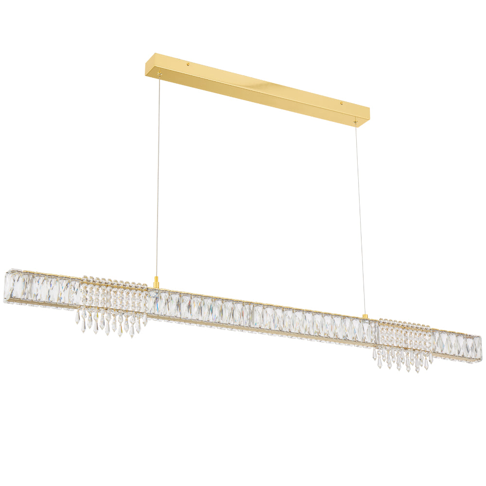 Erika LED Pendant 28W Tri Colour Gold & Crystal - ERIKA PE-GD