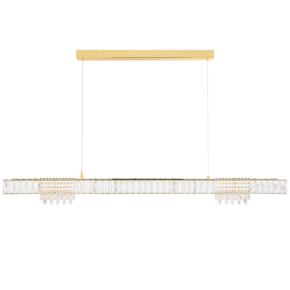 Erika LED Pendant 28W Tri Colour Gold & Crystal - ERIKA PE-GD