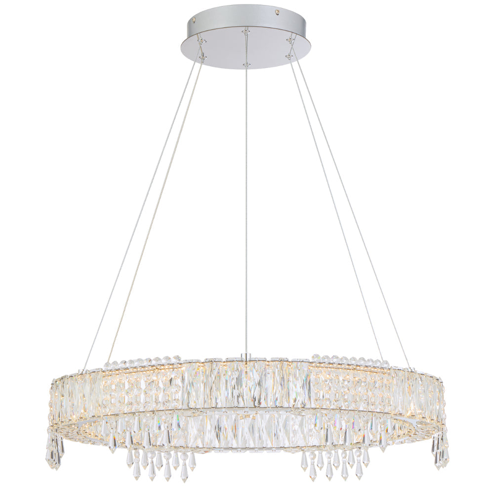 Erika LED Pendant 46W Tri Colour Chrome & Crystal - ERIKA PE1T-CH