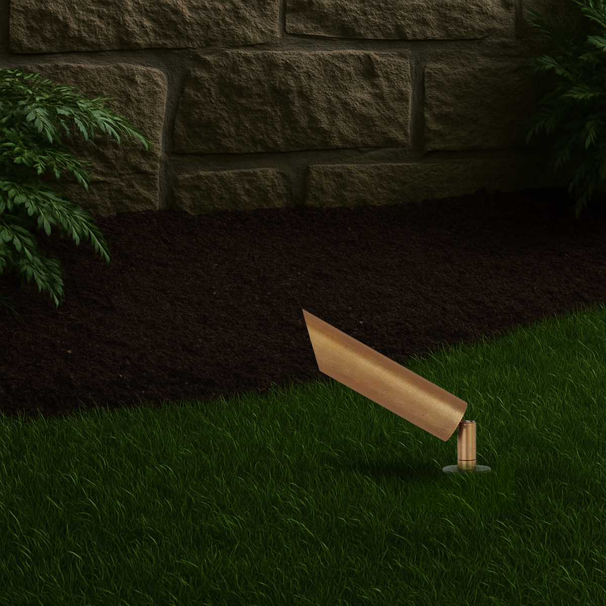 Eslen LED Spike Light 24V 3W 3000K Natural Brass - ESLEN SP3-BRS324