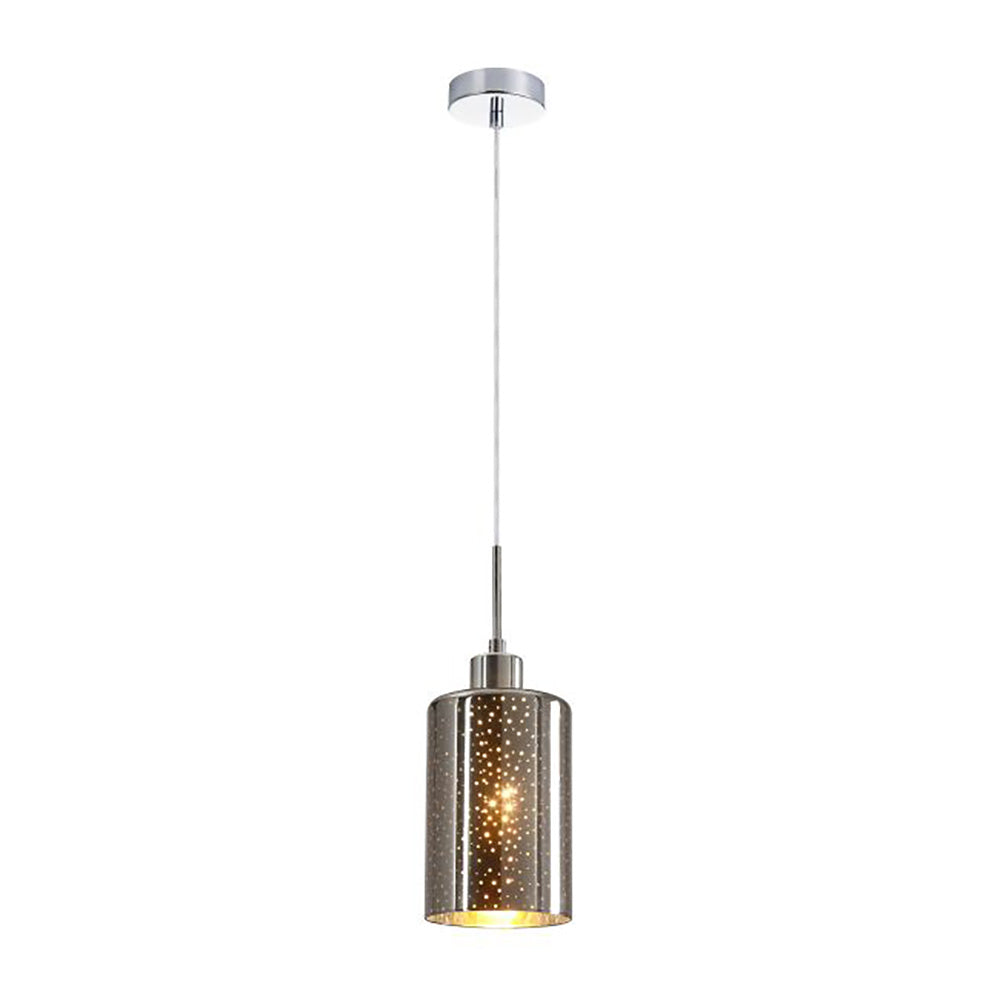 Buy Pendant Lights Australia Interior Iron & Chrome Glass With Dotted Effect 1 Light Pendant - ESPEJO3