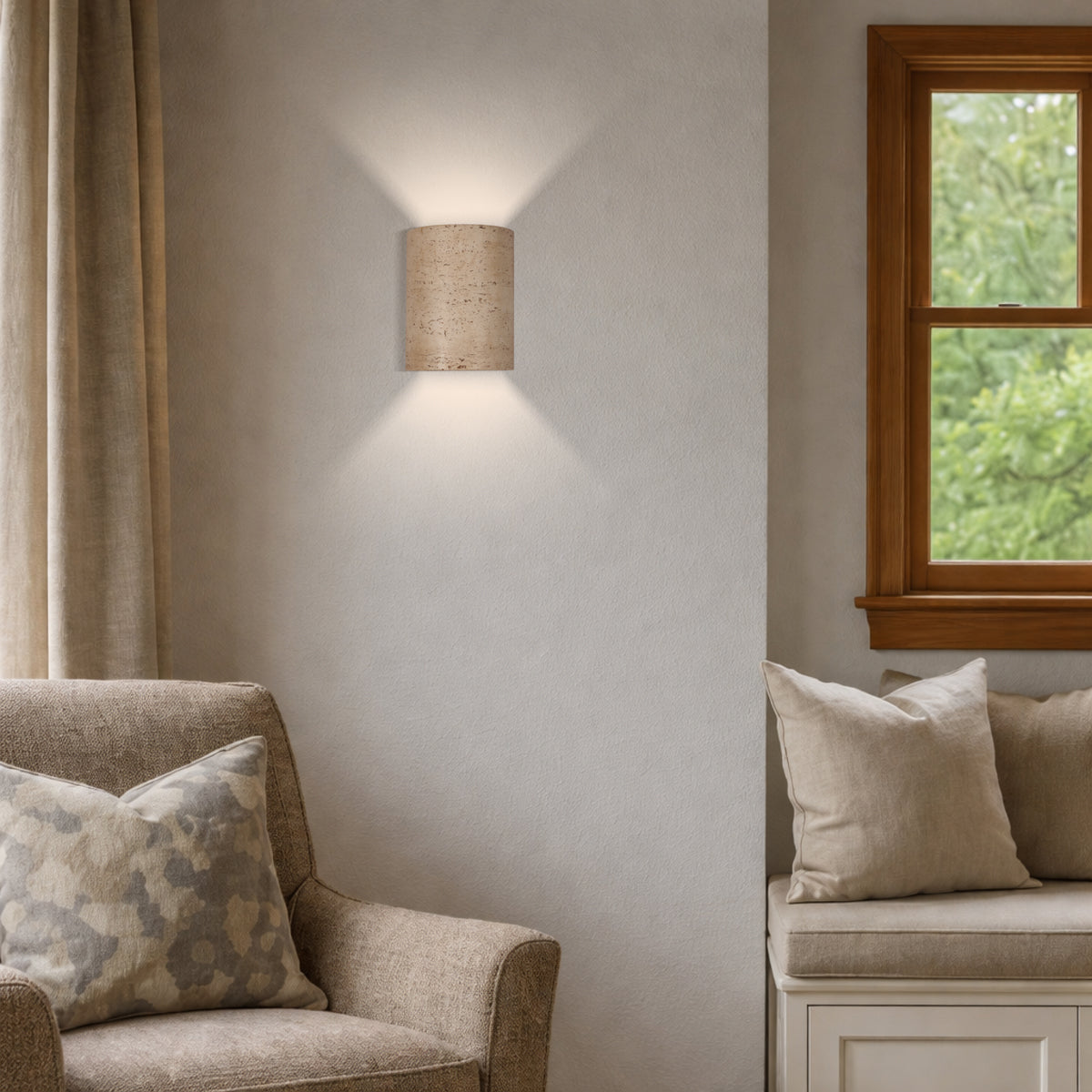 Etruso Up & Down Wall Light Beige - ETRUSO WB-BE