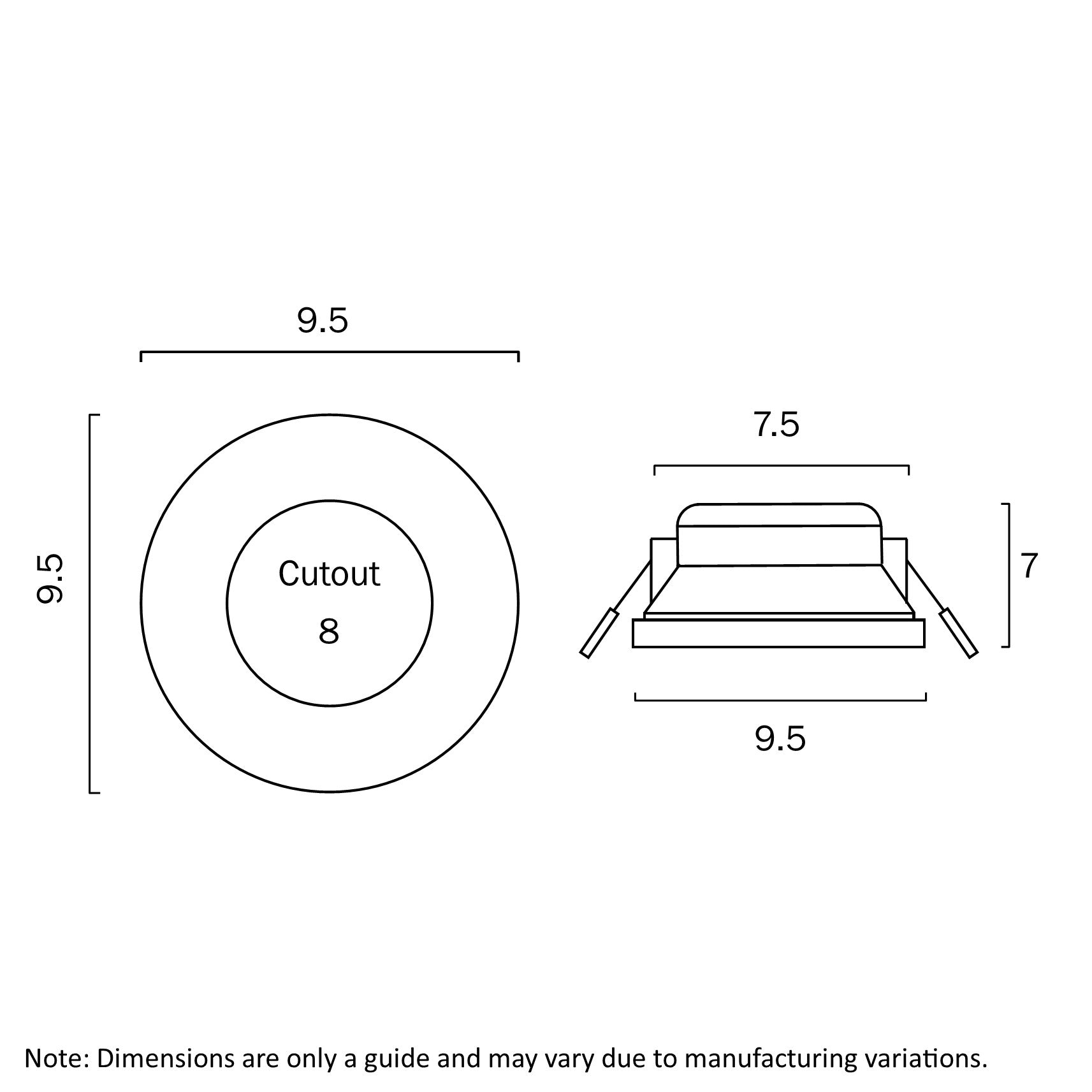 Excel 95mm LED Downlight White - EXCEL 96WH-850