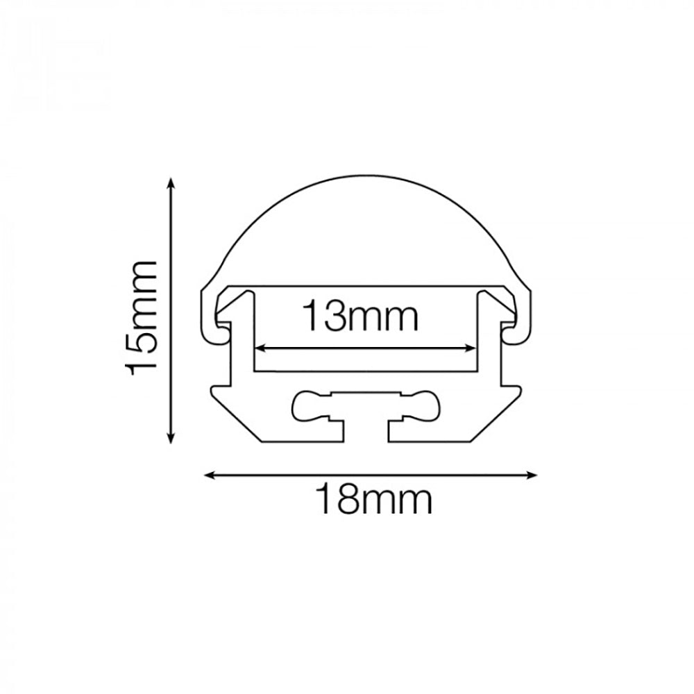 Buy Strip Light Profiles Australia Round Lens Strip Light Profile White Aluminium - EXT20-DIF1