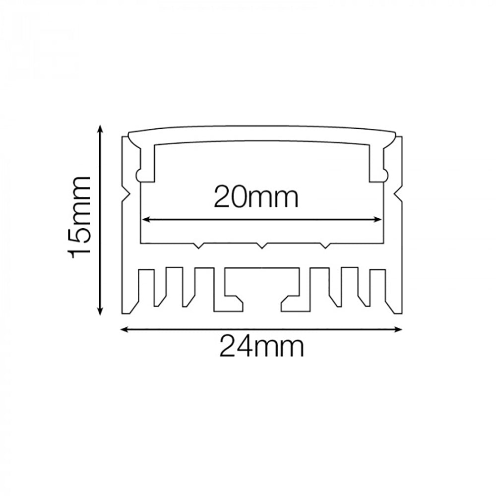 Buy Strip Light Profiles Australia Flat Lens Strip Light Profile White Aluminium - EXT25-DIF1