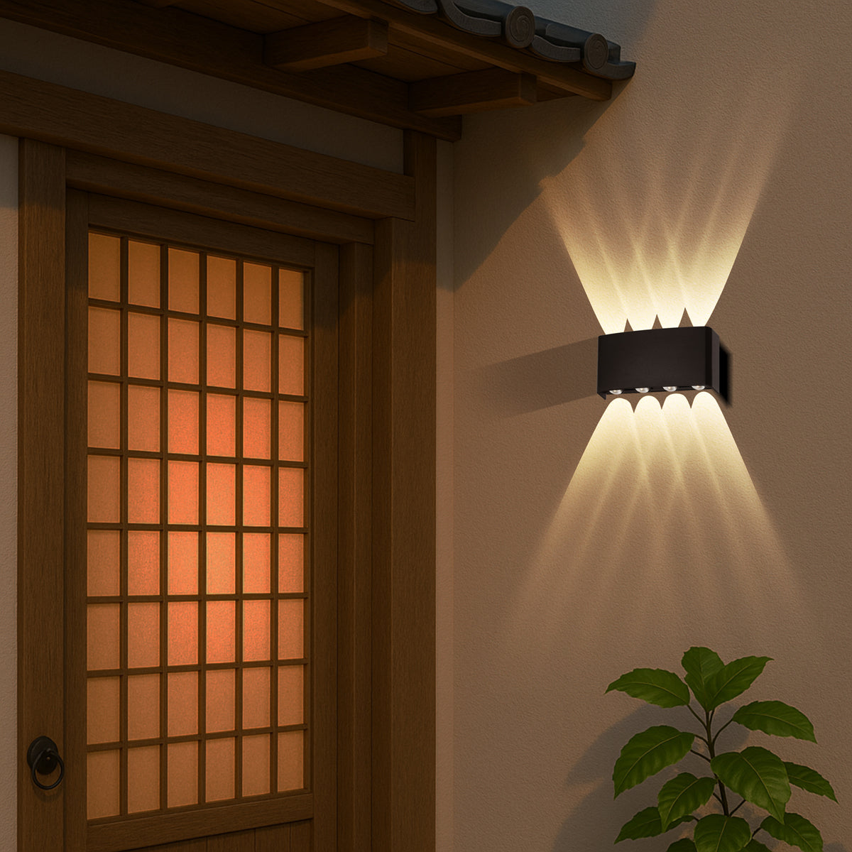 Eyvor 8 Light LED Exterior Wall Light 8W TRI Colour Black - EYVOR EXWB8-BK