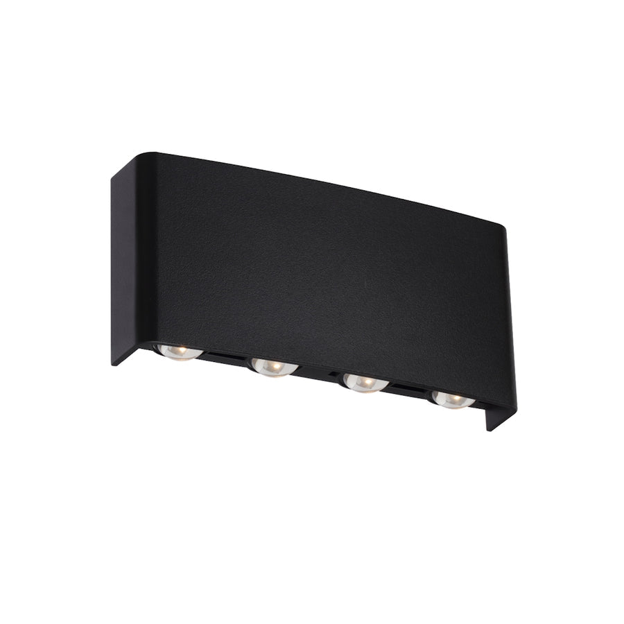 Eyvor 8 Light LED Exterior Wall Light 8W TRI Colour Black - EYVOR EXWB8-BK