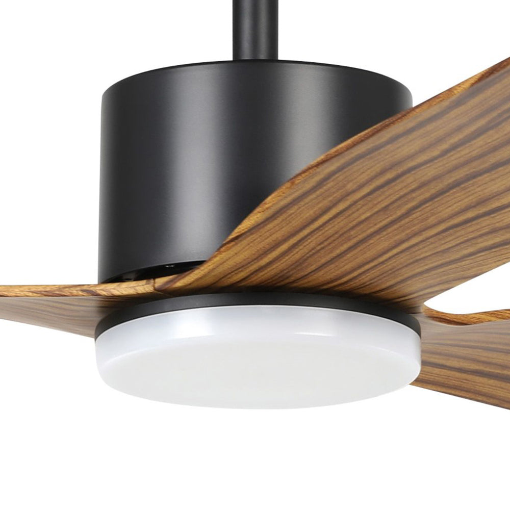 Buy DC Ceiling Fans With Light Australia ILUKA DC Ceiling Fan 52" Black & Wood With LED - 20537815