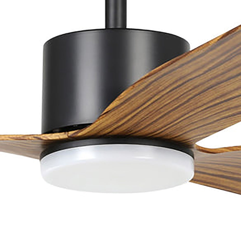 Buy DC Ceiling Fans With Light Australia ILUKA DC Ceiling Fan 60" Black & Wood With LED - 20538115