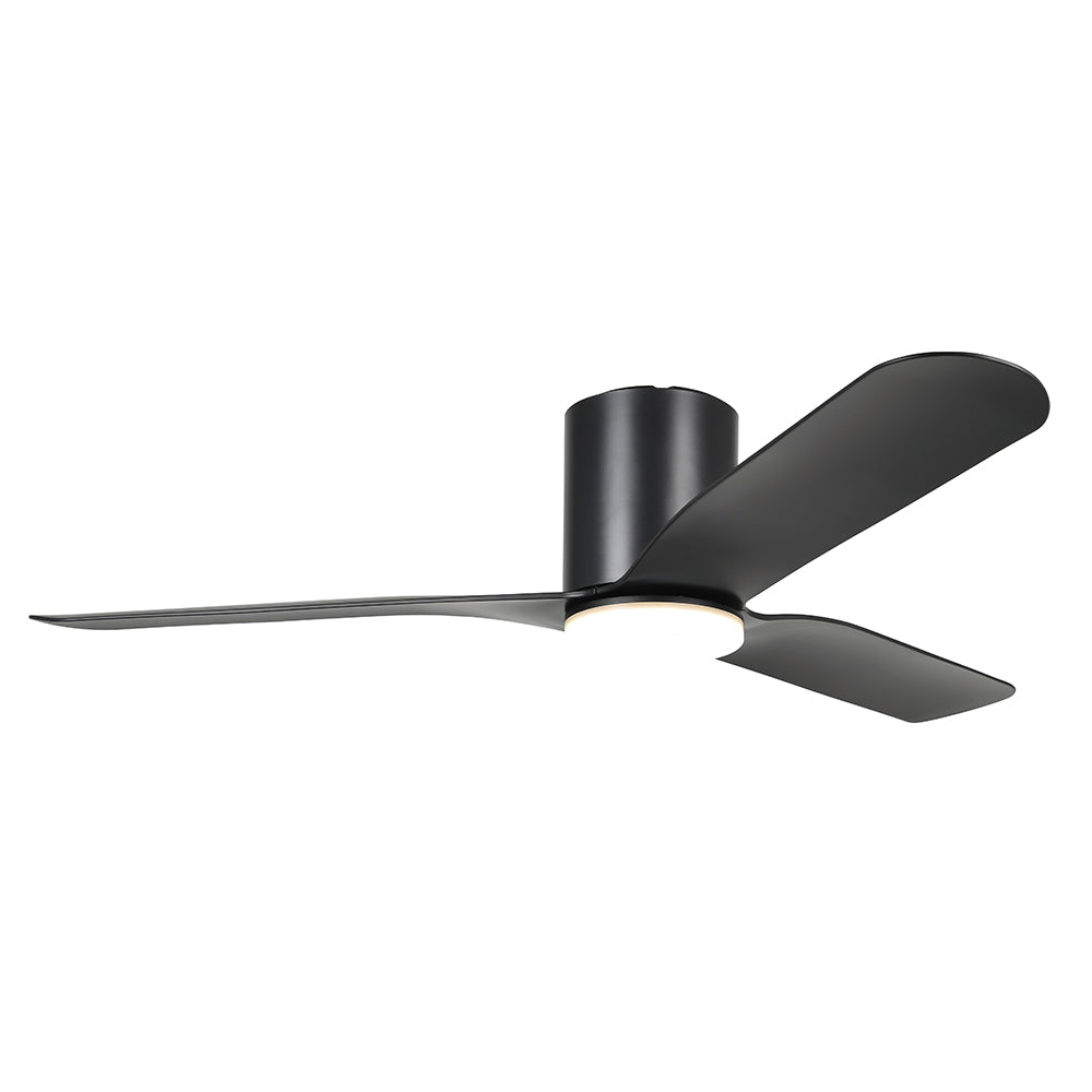 Buy DC Ceiling Fans With Light Australia ILUKA Hugger DC Ceiling Fan 52" Matt Black With LED - 20538302