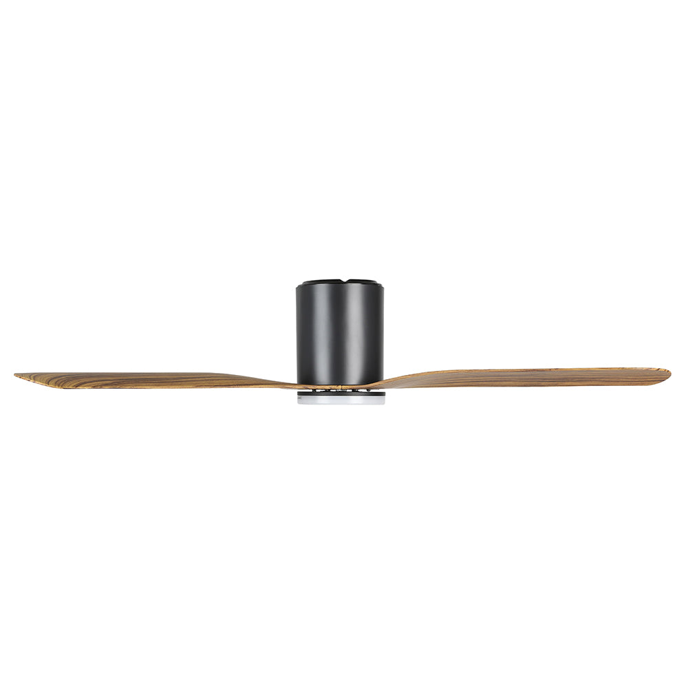 ILUKA Hugger DC Ceiling Fan 52" Black & Wood With LED - 20538315