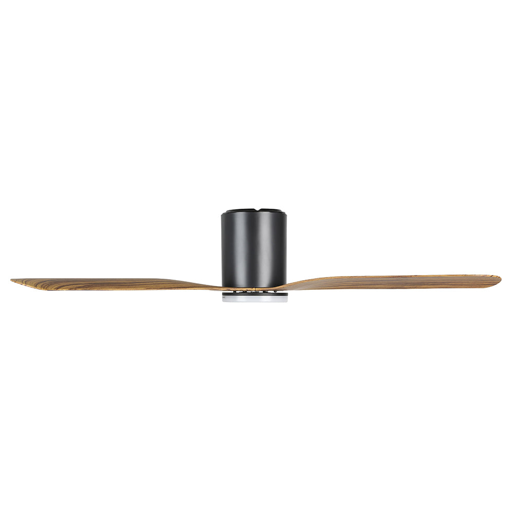 ILUKA Hugger DC Ceiling Fan 60" Black & Wood With LED - 20538515