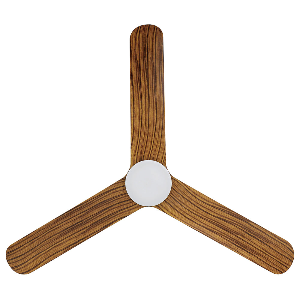 ILUKA Hugger DC Ceiling Fan 52" Black & Wood With LED - 20538315