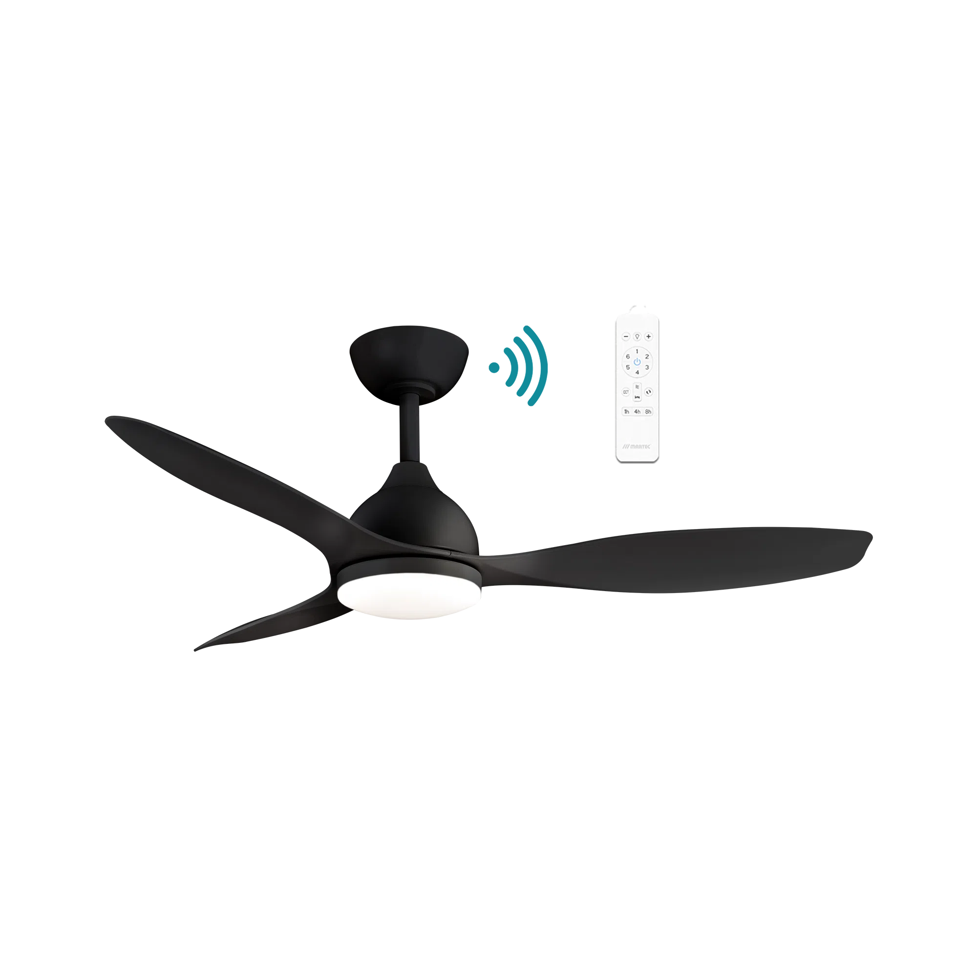 Elite DC Ceiling Fan With LED Light 52" 3 Blade Matt Black With WIFI Remote - MEDC1333M