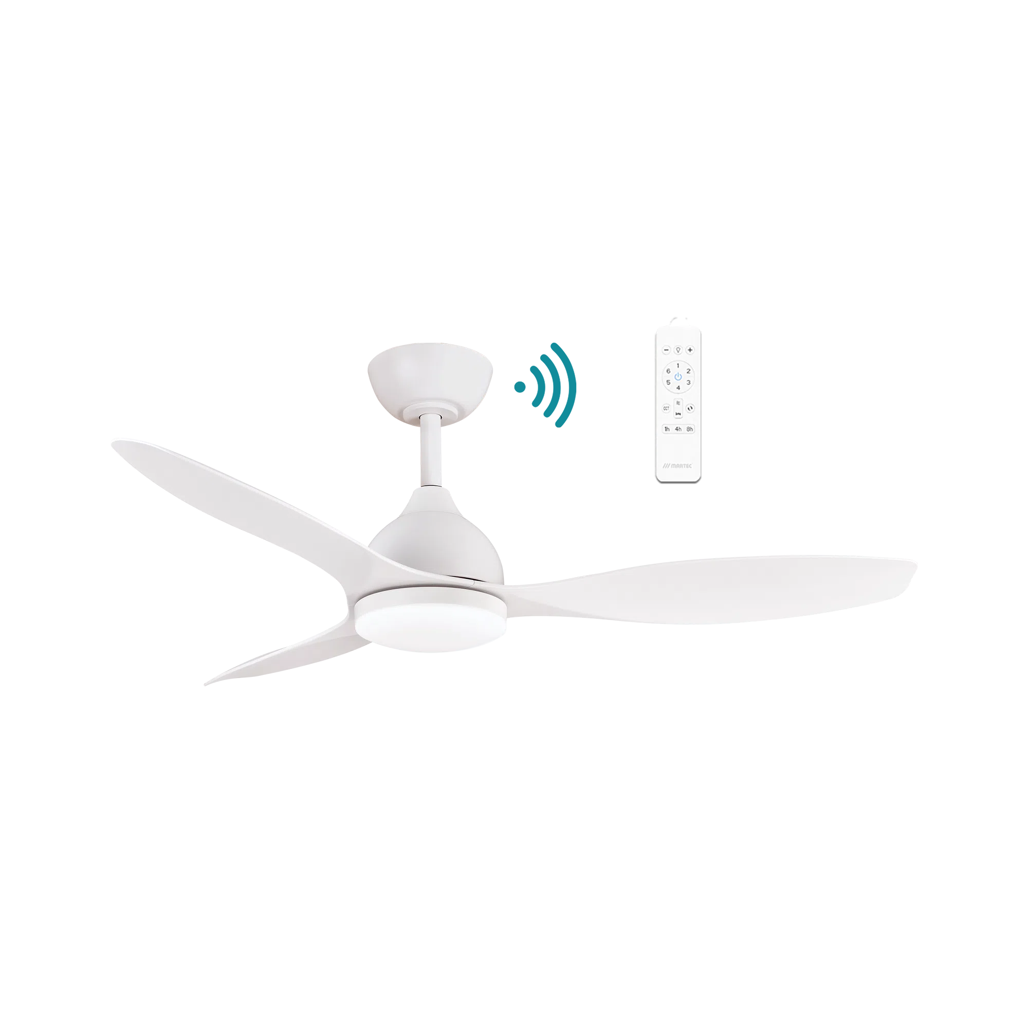 Elite DC Ceiling Fan With LED Light 52" 3 Blade Matt White With WIFI Remote - MEDC1333W