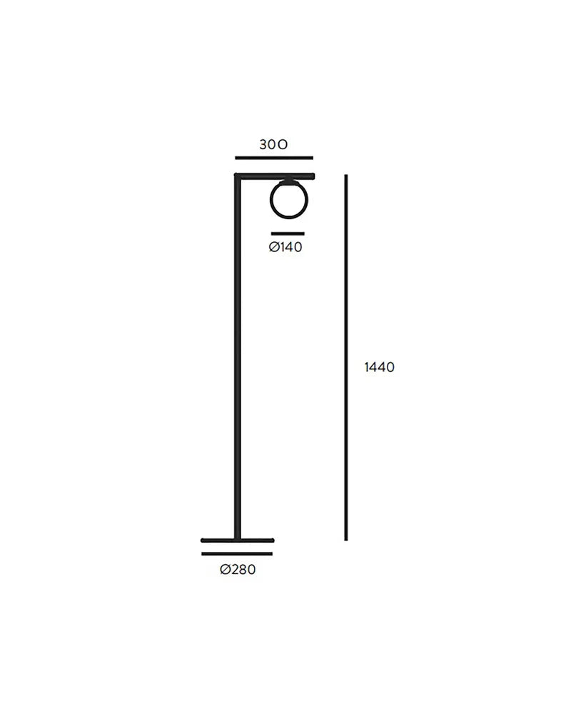 Endo LED Floor Lamp 5W 2700k Matte Brass - ARO.P1156/ORO