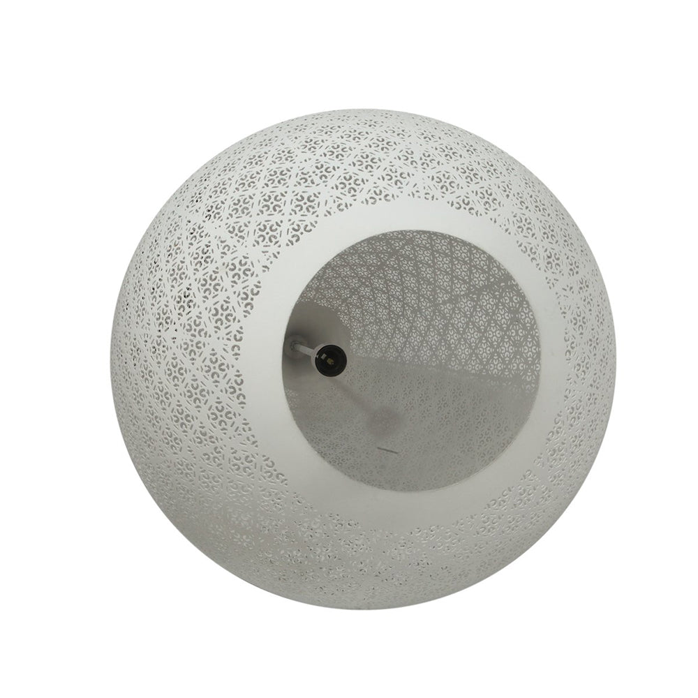 Europa Large 1 Light Perforated Teardrop Pendant White - ZAF11099